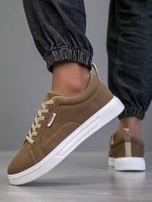 男士运动鞋，男士休闲鞋，时尚个性街头风学生酷炫系带男鞋，男士运动鞋 - 摩卡棕 - 查看 4