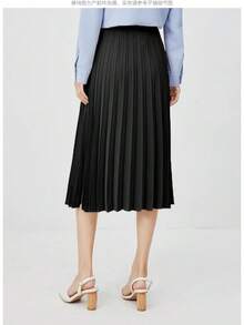 Women's High Waist Pleated Skirt A Line Swing Midi Skirt - 灰色的 - 查看 8