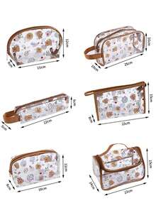 1个装水豚透明化妆包初中生文具铅笔袋超吸睛卡通包 - 彩色 - 查看 4