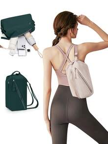 男女旅行运动单肩包，小众设计 6 英寸大容量侧包，防水可调节肩带时尚包，防刮耐磨徒步腰包，轻便便携斜挎包，适合小学、初中、高中学生 - 彩色 - 查看 11