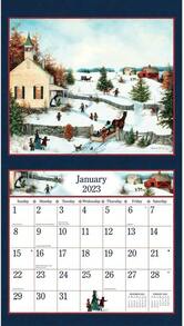 Calendario de pared 2023 de LINDA NELSON STOCKS - azul real - Ver 5