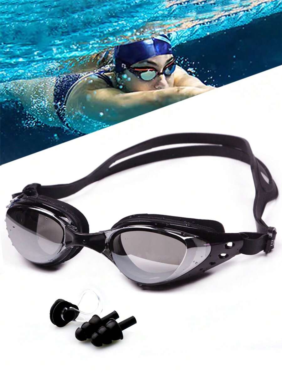 SHENYU 防雾防紫外线游泳镜（带鼻夹和耳塞）、海滩必需品、海滩配件、泳池浮板