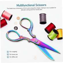 Vintage Style Fabric Scissors, Professional Stainless Steel Sewing Tool For Stitching, Patching And Altering Clothes, Colorful Design Suitable For Crafting And Quilting