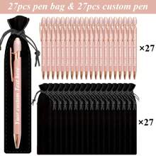 27pcs Customized Luxury Soft Touch Pens With 27 Black Pencil Cases, Rubber Round Ballpoint Pens, Personalized Writing Tools, Suitable For Engraving Names And Company Websites, Ideal For Men, Anniversary, Christmas, School Supplies, Birthday Gifts, Stationery, Back To School