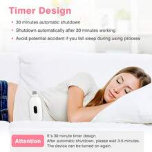 1pc Portable Heating Pads for Cramps Cordless cramp Massager for Period with 6 Heat Levels and 6 Massage Modes Rechargeable Heating Pad - Weiss - Übersicht 6