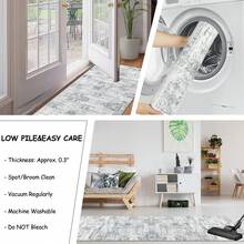 1PCS  Abstract Carpet Runners Non-Slip  Extra Long Faux Wool Rug Runners For Hallway Machine Washable Low Profile Floor Carpet For Indoor Hallway Kitchen Bedroom Entrance 65x180cm - Grey - View 4