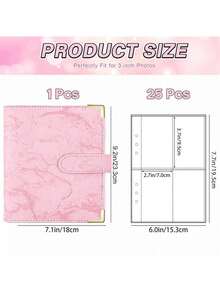 1Set A5 PU Leather Notebook Binder, 6 Ring Refillable Binder For Cash Stuffing Cover Photocard Binders, Large Multi-Functional Photo Album And Business Card Holder, Suitable For Collectible Cards, Sports And Game Trading Card, For Everyday Use