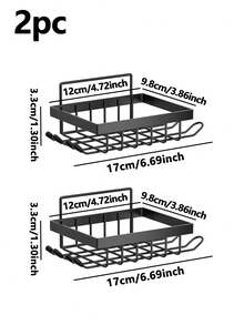 1/2 件免钻浴室皂盒架，自粘式皂架，浴室置物架，浴室壁挂式皂液器，返校季 - 黑色 - 查看 12