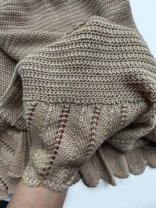 女式镂空无袖性感沙滩罩衫迷你连衣裙，适合夏季度假穿着 - 卡其色 - 查看 8