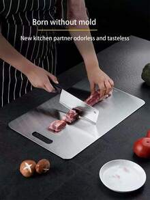 1 件不锈钢切菜板，2025 升级耐用厨房金属砧板，双面，适用于肉类、鱼类、蔬菜，可用洗碗机清洗，防滑