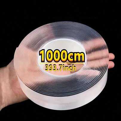 1pc Heavy Duty Double Sided Tape - Reusable, Residue-Free, Strong Adhesive, Multi-Purpose, Removable & Washable, Suitable For Home, Office & Car!1/3/5M Double Nano Tape Tracsless Double Sided Tape Transparent No Trace Reusable Waterproof Adhesive Tape