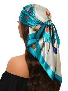 1 peça de cachecol moderno para todas as estações, cachecol quadrado estampado para mulheres, bandana feminina para uso diário, novo lenço de cabeça com proteção solar
