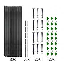 90pcs Greenhouse Hoop Planting Tunnel Garden Kit With Nails And Detachable Fiberglass Growing Tunnels Reusable Cold Frame For Winter Frost Protection Elevated Bed Gardening Plants Grow Tent