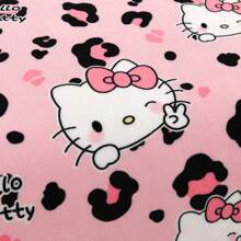Sanrio [Hello Kitty Soft Blanket] Hello Kitty Sanrio 1pc Flannel Blanket - Soft & Comfortable, Contemporary Style, Multipurpose, Digital Print, Knitted Polyester, Ideal For Sofa & Travel