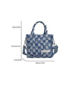 时尚撞色格子手提包，流苏设计休闲斜挎包，厚实零钱包，适合女性日常通勤，春夏季