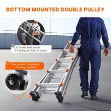 19FT Telescoping A-Frame Ladder - Multi-Function Extension Tool For Home & DIY Projects, Portable And Lightweight Design, Safe & Durable Construction