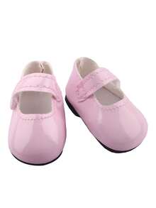 1 Pair Solid Color Doll Shoes, Dolly Style Flats Suitable For 14-Inch Reborn Baby Dolls, Girls, Students, Birthday Gifts, Holiday Toys, Children Doll Accessories, Party Favors