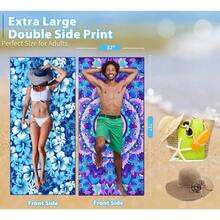 6 Pack Microfiber Thin Ach Towel Lightweight 71x32 Oversized Extra Large Sand Free Towels Quick Dry For Travel Pool Yoga Gym Sports Ach Acssories Vacation  Gift - 6+件+多功能+梳子+71+x+32+英寸 - 查看 3