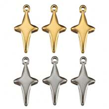 5 piezas Colgante con forma de estrella de acero inoxidable, adecuado para hacer joyas DIY - Aretes, Collar, Accesorio de Colgante