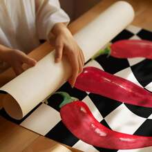 3 stuks, oningelijst, keukenmuurkunst, chilipeperprint, rood-zwarte decoratie, moderne keukendecoratie, foodie cadeau voor hem/haar, esthetische kunst, barwagenkunst, wanddecoratie, canvaskunst voor woonkamer, slaapkamer, kantoor, café, slaapzaal, gang, huis- en kamerdecoratie