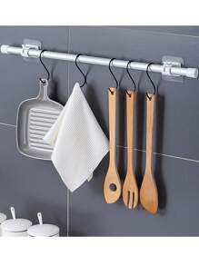 8 PEZZI/4 PEZZI/20 PEZZI/16 PEZZI/10 PEZZI/2 PEZZI Supporti per bastone tenda senza foratura, autoadesivi, ganci per bastone tenda regolabili senza chiodi, appenditendalini da bagno montati a parete, ganci adesivi resistenti per uso domestico, sala, camera da letto, cucina, bagno, hotel, arredamento durevole di alta qualità