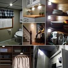 1/3/6pcs Smart Motion Sensor LED Night Light, Staircase Bedside Sensor Night Light, Wardrobe Closet Sensor Light, Bathroom Sensor Light,Cabinet Light - 白色 - 查看 6