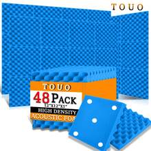 TOUO 6-48 块吸音泡沫板，8 种颜色蛋箱隔音垫，12 英寸 x 12 英寸 x 2 英寸/1 英寸，高密度吸音海绵，适用于工作室、房间、墙壁、天花板 - 彩色 - 查看 65