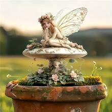 1 件 2D 平面迷人仙女蘑菇屋花园装饰桩，亚克力户外花园装饰，波西米亚风格，多用途室内/室外庭院艺术品或礼物