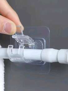 1/2pcs Punch-Free Multi-Functional Telescopic Rod, Simple Installation, Perfect For Bathroom Shower Curtain Rod, Balcony Drying Rod, Wardrobe Hanging Clothes Rod, Door Window Hanging Curtain Rod, Curtain Rod Holder, Bathroom Accessories Home Bathroom Decor Summer