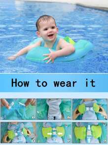 1pc Baby Thickened Anti-Flip Swimming Ring, Multi-Airbag Inflatable Floating Ring, Water Swimming Toy, For Boys And Girls Babies