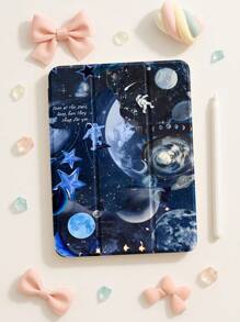 MoonBeautiful Pink Jellyfish Pattern Transparent Silicone Shock-Absorbing Stand With Pen Slot, Suitable For Galaxy Tab A8 10.5, S6 Lite 10.4, S7/S8/S9Inch. It Supports Sleep Awakening As A Holiday Gift