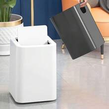 A Lidded Trash Can With An Inner Bucket, Large-Capacity Deodorizing Sealed Garbage Bin For Kitchen, Living Room, And Bathroom Use, Powder Coating Surface Treatment, Suitable For Indoor Use Only, Bathroom Waste Basket, Elegant Waste Container,Garbage Bin, Household Swing Lid Toilet, Living Room, Office, Highly Attractive Paper Basket, Bathroom, Kitchen, Garbage Bin