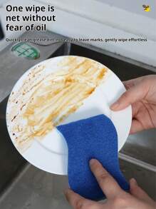 Blue S-Shaped Wood Pulp Sponge Scouring Pad Decontamination Absorbent Cleaning Wood Pulp Sponge Cellulose Dishwashing Sponge