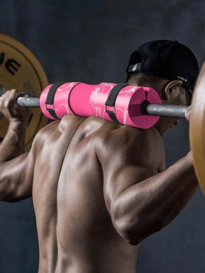 1pc Dumbbell Mat, Marble Texture Dumbbell Pad, Deep Squat Shoulder Pad, Indoor Fitness Glute Kickback Pad, Foam Dumbbell Support Pad, Neck Dumbbell Pad, Dumbbell Cover, Shaping, Fitness Exercise, Comes With 1 Yoga Bag