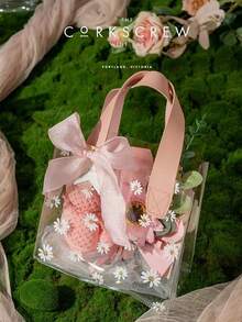 2 件/1 件厚透明 PVC 情人节礼品袋、圣诞礼物纪念品袋、婚礼回礼糖果盒手提袋、午餐袋 - 彩色 - 查看 19