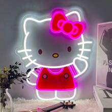 Sanrio 1 Stück/Sanrio KT Katze Gaming Zimmer Schlafzimmer Spielzimmer Internet Café Dekoration Neon Cartoon Form LED Neonlicht