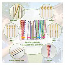 Straw Holder For Cabinet Transparent Acrylic Straw Organizer With Adhesive Tape & Stickers, Straws Storage Container For Cabinet Door, Straws Dispenser For Counter Cupboard Home Kitchen Cafe