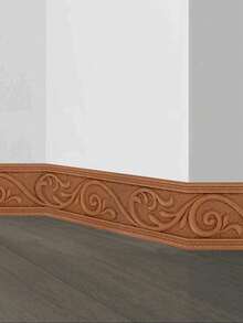 1 Rolle 3D Blumen Blätter Ranken Muster Relief romantisches Spezialdesign Sockelleisten Aufkleber, XPE Schaumstoff Material selbstklebend stoßfest Wandaufkleber, minimalistischer moderner Stil Heimdekoration, Renovierung Sockelleiste, Schlafzimmer Dekoration, Badezimmer Dekoration