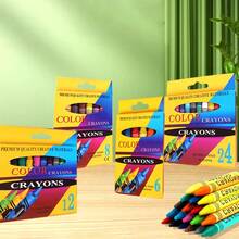 24/12/8/6 Colors Kids Graffiti Crayon Set, Children Creative Drawing Marker Pens, DIY Painting Art Supplies Wax Crayon, Colorful Gift For Artist - Multicolor - View 4