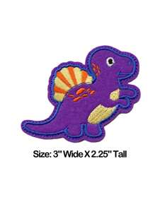 1 pieza Parche bordado de dinosaurio Estegosaurio lindo, bordado de tela de poliéster DIY, apropiado para ropa, prendas, calzado y accesorios, para todas las estaciones