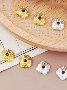 18pcs, 8mm Alloy Flower Holder Beading Spacers.Not Easy To Lose Colour, Allergy.Suitable For Making Earrings, Necklaces, Bracelets, Tiaras, Hair Clips.DIY Accessories.Make Your Unique Glamour Jewellery.