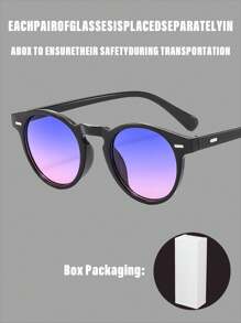 新款男女通用圆框橡胶底时尚眼镜，搭配时尚海洋色镜片，兼具设计感与实用性，深受欧美名流青睐。