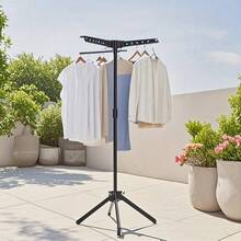 1 件 360 度可旋转折叠晾衣架 - 独立节省空间收纳架，带挂钩，耐用塑料多功能收纳，适用于卧室、厨房、阳台、室内外使用，多用途衣架，现代实用的设计