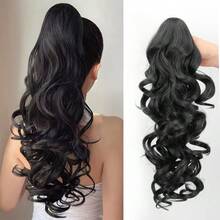 Brown Water Ripple Synthetic Ponytail Hair Tie Synthetic, Heat-Resistant, Fluffy Curly Hair, Adjustable Claw Clip, Daily Use, Holiday Occasions - Multicolor - View 6