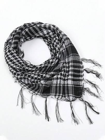 1 szt. Męski taktyczny szalik wojskowy pustynny, arabski szalik Keffiyeh z frędzlami