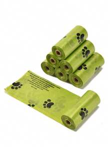 防漏宠物垃圾袋 - 1/6/8/10/20/30/40/50 卷 | 厚实、耐用、防臭，适用于卫生食品和宠物清洁，是圣诞节和万圣节送给朋友的绝佳礼物 - 軍綠色 - 查看 6