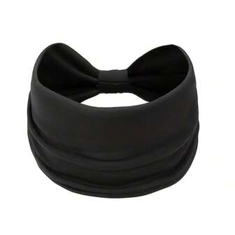 女式 Bandana 1 件宽弹力头带 - 防滑瑜伽运动和波西米亚风格头带，粗结适合所有发质，多功能发饰，防滑设计时尚发饰经典发带秋冬蝴蝶结适合度假装女士优雅围巾