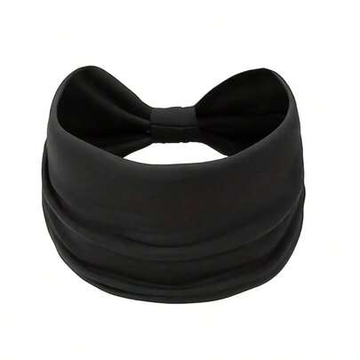 女士宽幅弹力头巾，单条装 - 防滑瑜伽运动波西米亚风头巾，加厚结设计，适合所有发质，多功能防滑发饰，时尚经典发带，秋冬季蝴蝶结发饰，适合度假装扮，优雅围巾，夏季、假日、旅行必备