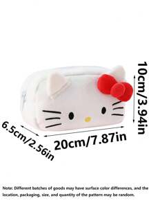 Sanrio 1 件 Hello Kitty 文具袋 卡通大容量铅笔盒收纳袋 返校学习用品礼物（部分零件可能随机）