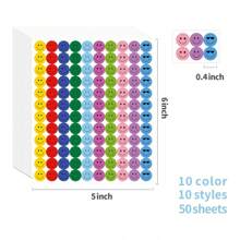 6000 张/包 10 种颜色的笑脸贴纸，适用于家庭/学校、学校用品或家庭教育奖励、课堂教师奖励贴纸或学生 DIY - 彩色 - 查看 8
